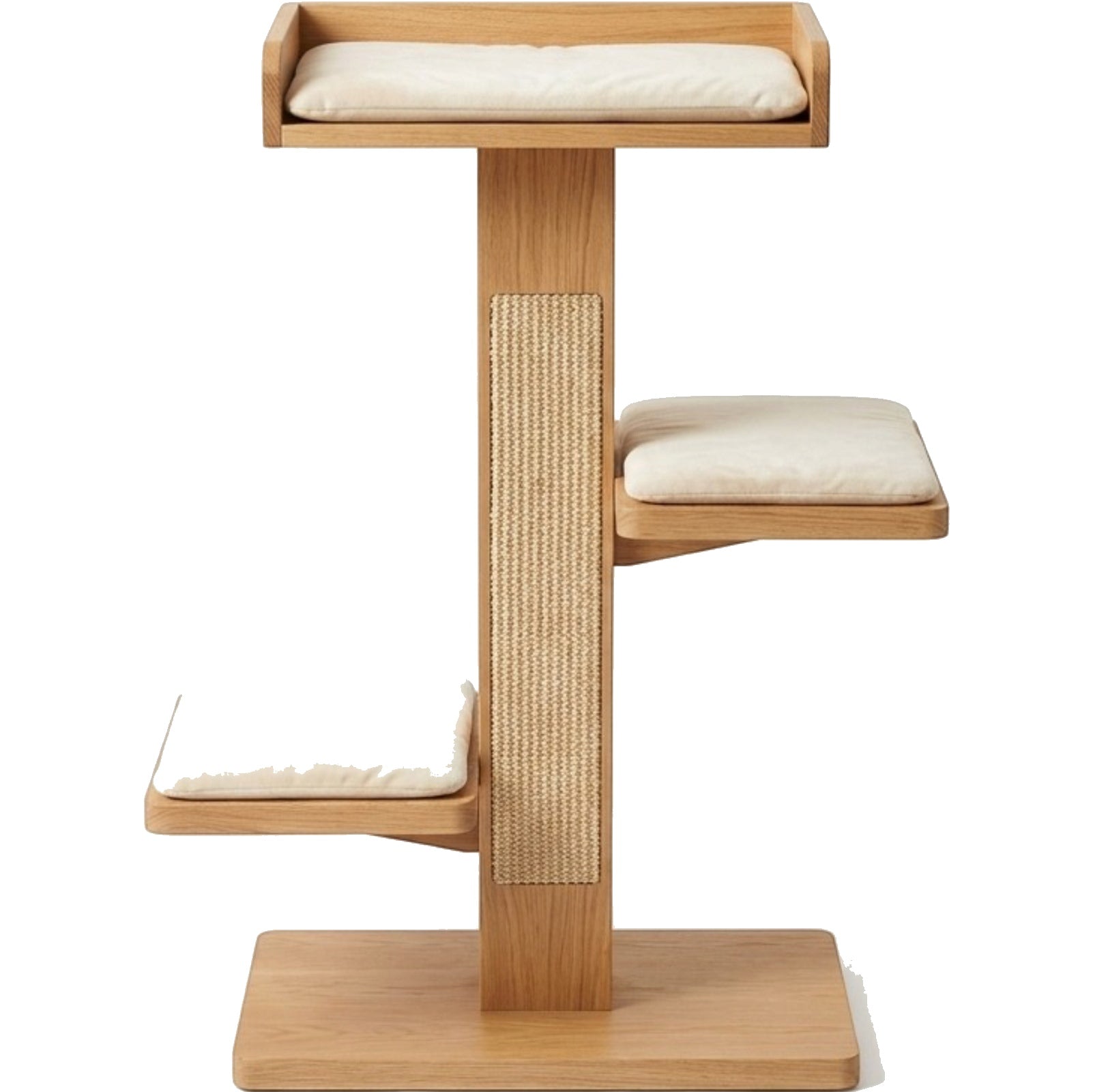 Hikrom Minimalist Wooden Cat Tree with Sisal Scratching Posts