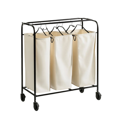 Hikrom Heavy-Duty 3-Bag Rolling Laundry Sorter