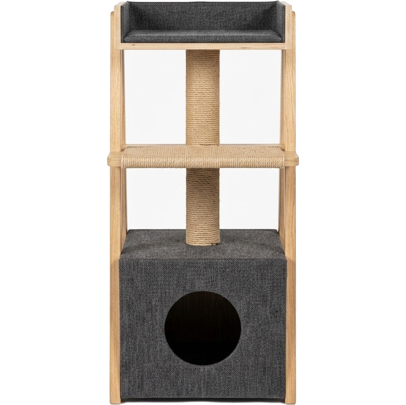 Hikrom Compact Cat Tree Condo with Enclosed Sleeping Cubby